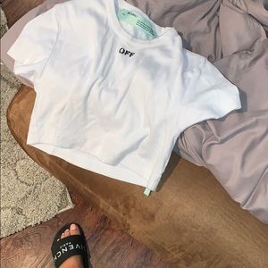 Off white shirt crop top